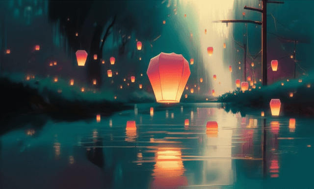 Paper Lanterns on the River 2