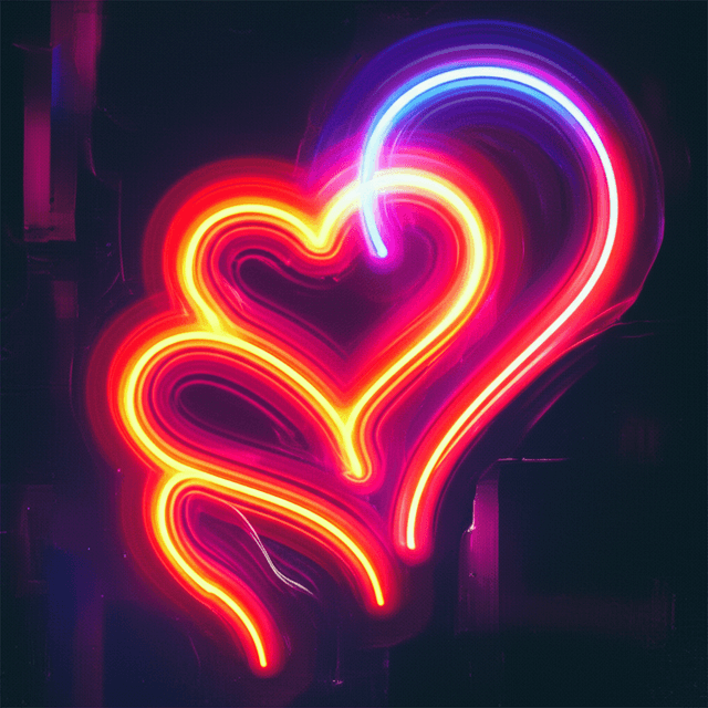 Neon Hearts on Fire 1