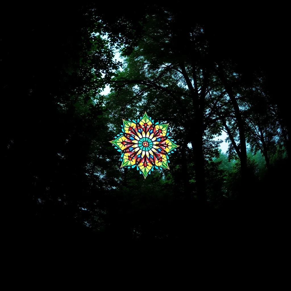 Stained Glass in the Rain 1