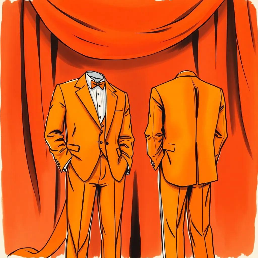 Caviar, White Satin & Orange Jumpsuits 2