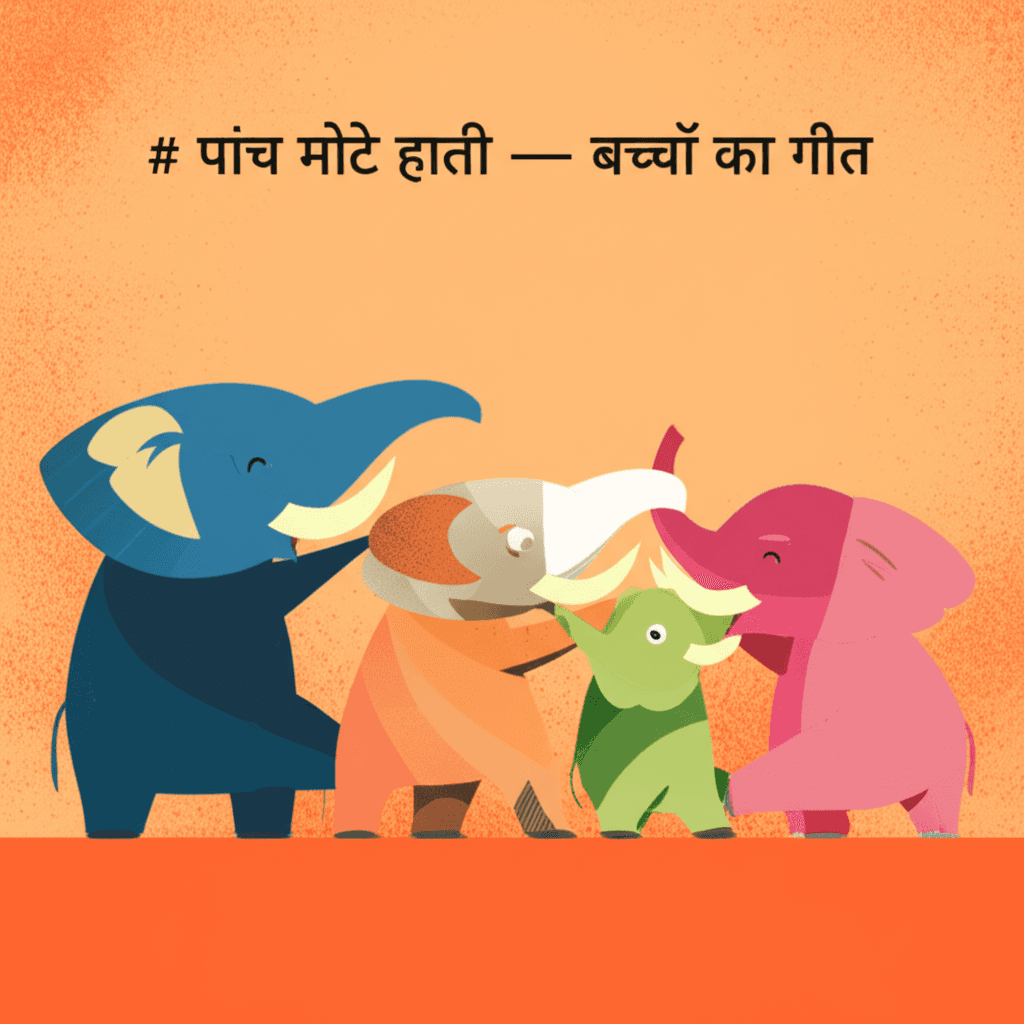 पांच मोटे हाथी — बच्चों का गीत 2