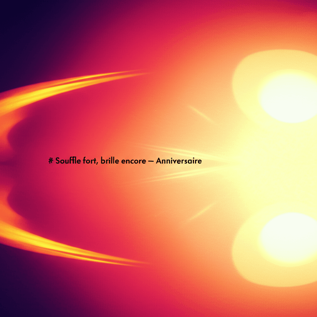 Souffle fort, brille encore — Anniversaire 1