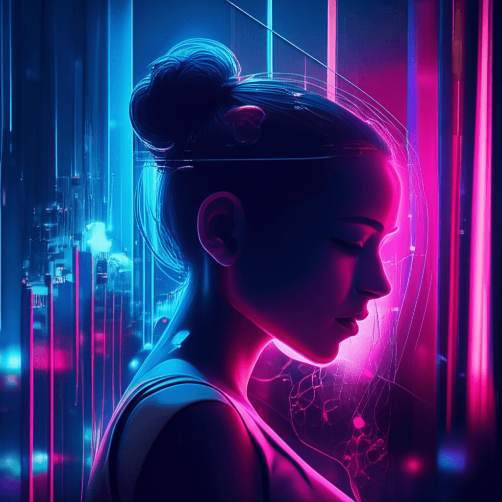 Neon Heartbeats Under Midnight Glass