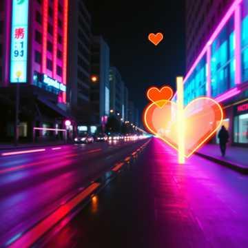 Corazones en Neón